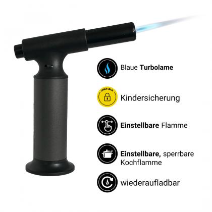 TQ JET Feuerzeug C52 Jet-Flame Gasbrenner Qualitäts-Sturmfeuerzeug