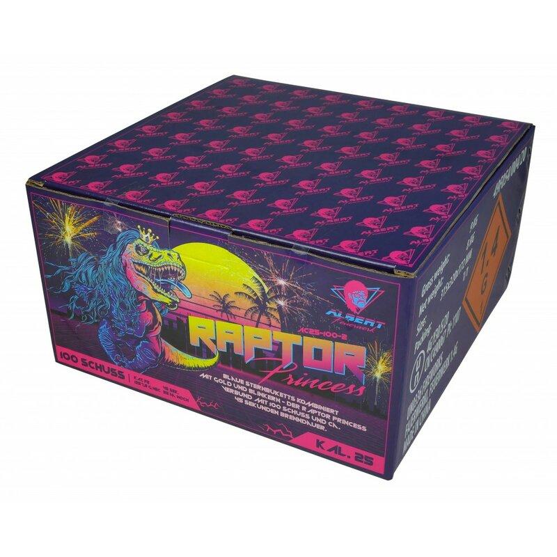 Funke Albert Raptor Princess 100 Schuss 25mm 1260g Verbundfeuerwerk