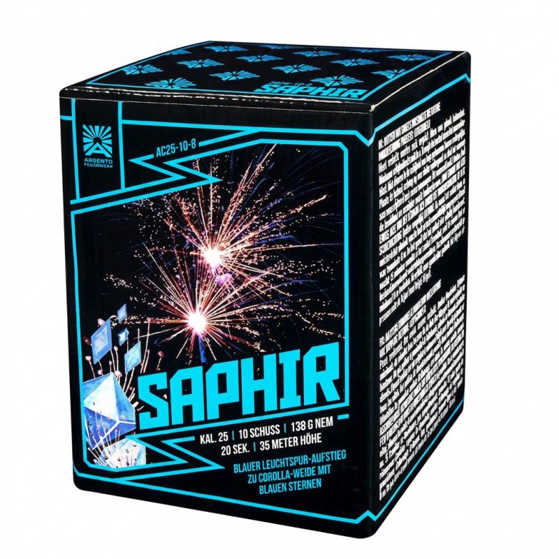 Funke Argento Saphir Feuerwerksbatterie 10 Schuss 25mm