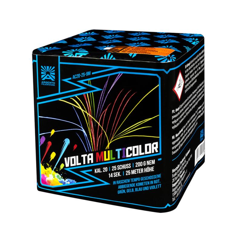 Funke Argento Volta Multicolor leise Kometen Feuerwerksbatterie 25 Schuss