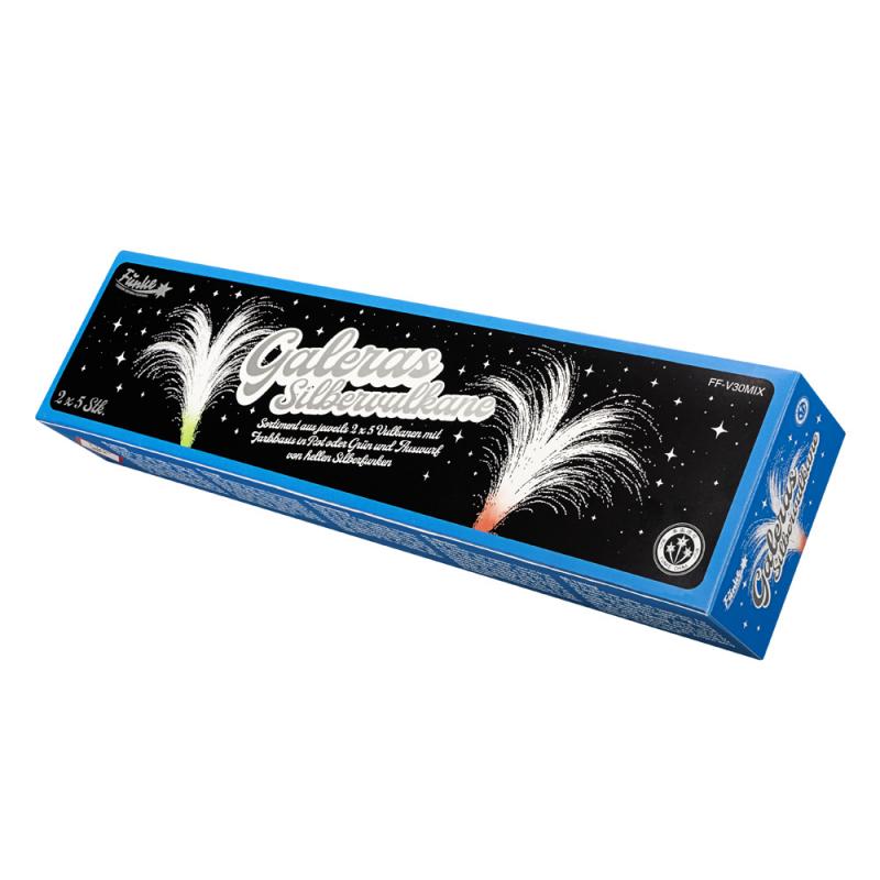Funke Galeras Silbervulkane mit Leuchtbasis 10 Stück Schachtel