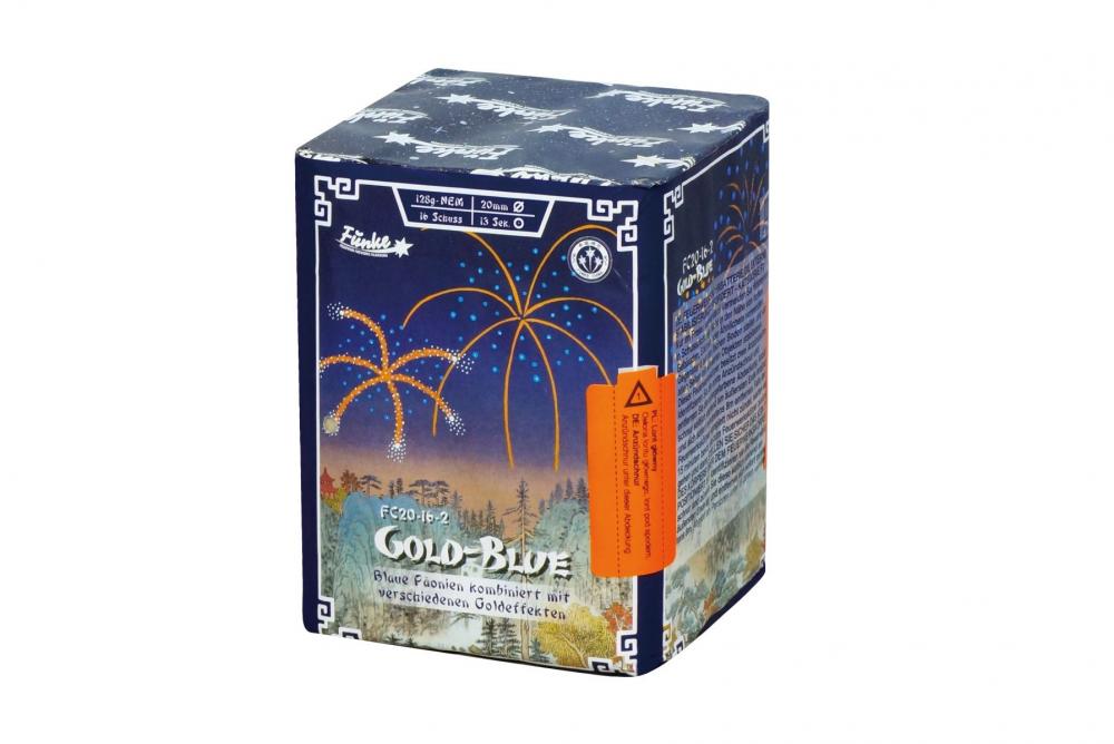 Funke Gold-Blue Feuerwerksbatterie, 16 Schuss