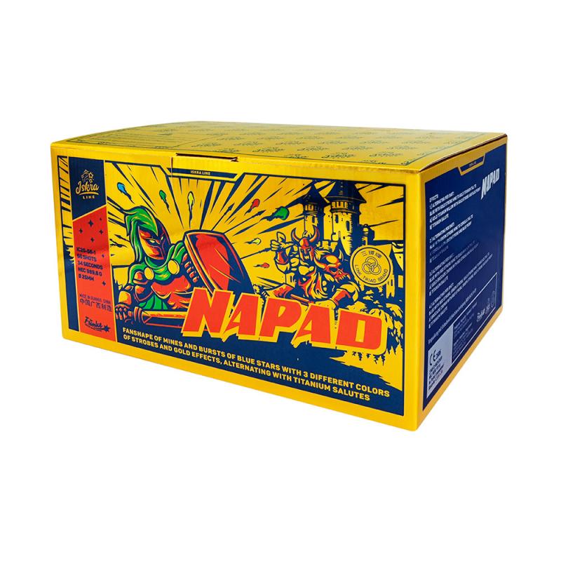 Funke Iskra Line Napad 56 Schuss 25mm ca. 1000g Verbundfeuerwerk 1.3G