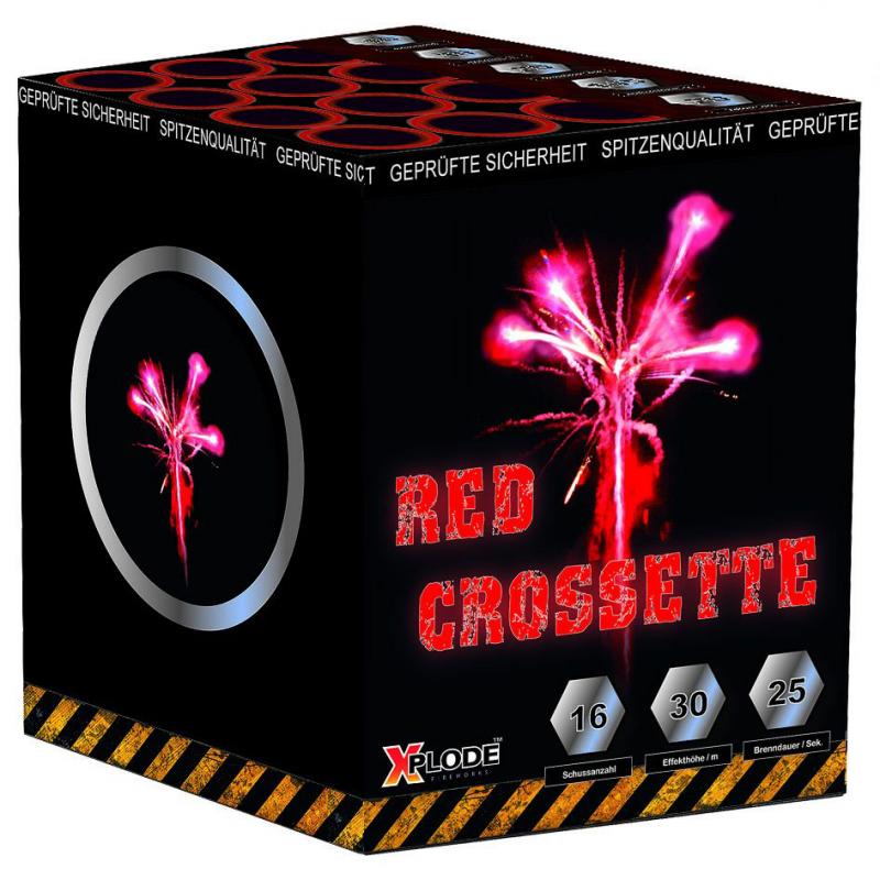 Xplode Red Crossette Feuerwerksbatterie 16 Schuss Rot